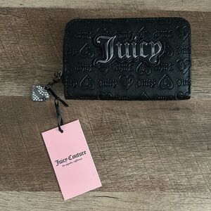 Juicy Couture Black Gun Metal Juicy Logo Wallet